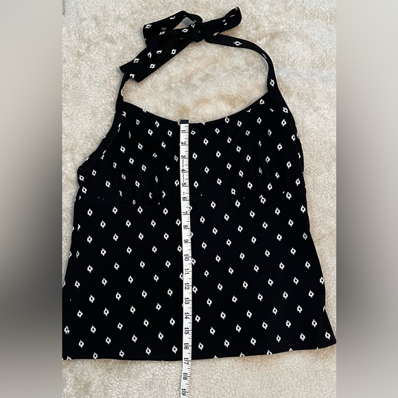 Lands End Tankini Black White Size 14 D Small Diamond Pattern Adjustable Strap - Picture 9 of 15